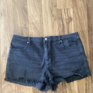 Aerie distressed black shorts size L